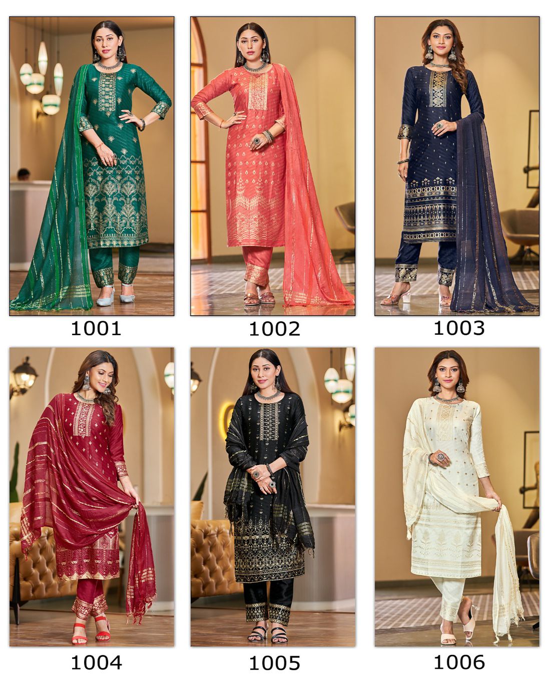 Jasmin By Blue Hills 1001-1006 Readymade Salwar Suits Catalog